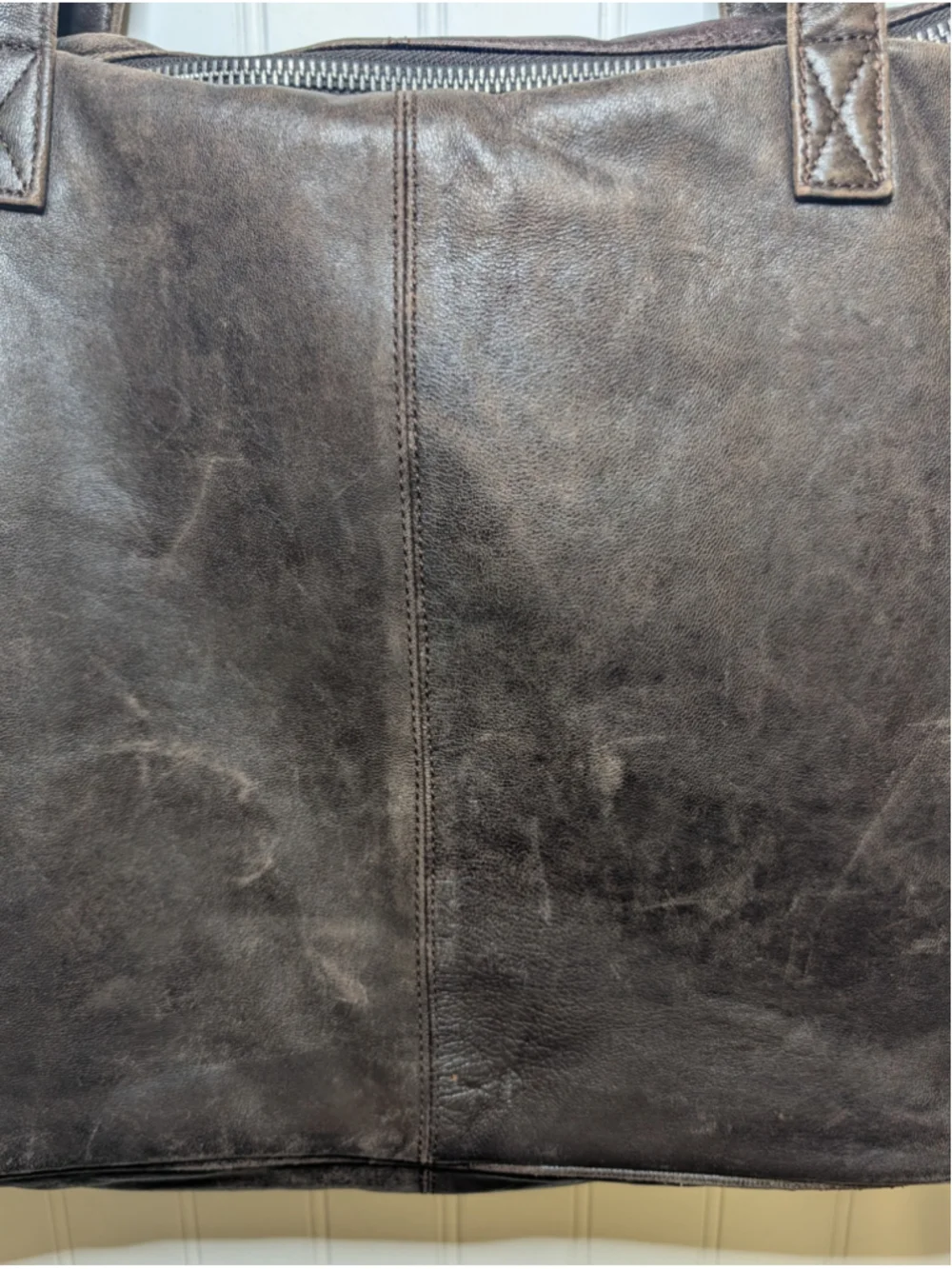 LATICO Leather Laptop Tote Bag Brown Organizer Shoulder Briefcase Floral Lined